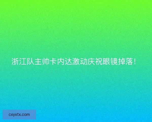 浙江队主帅卡内达激动庆祝眼镜掉落！